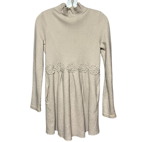 Charlie & Robin Alice in Autumn Wool Embroidered Button Knit Coat Neutral Tone - Picture 3 of 8